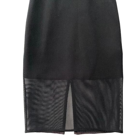 Ted Baker Black Blue Mesh Floral Dress Small/1 Knee Length Pencil Cocktail Party - Picture 2 of 7